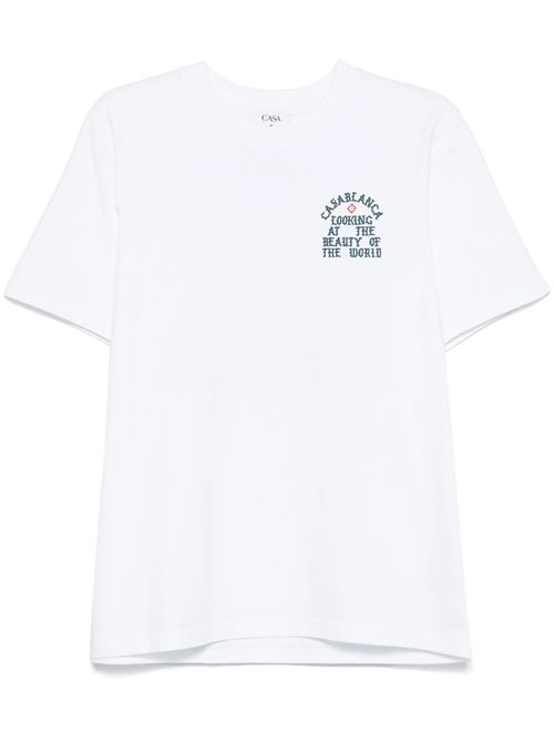 White t-shirt CASABLANCA | MS25JTS00103THE BEAUTY OF THE WORLD